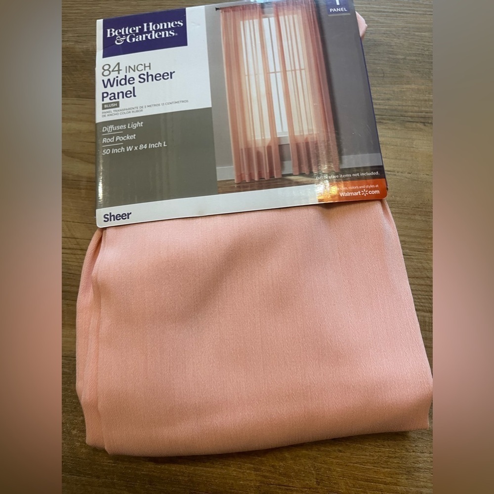 Sheer Pink 84 in Curtain Panel